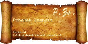 Pohanek Zsanett névjegykártya
